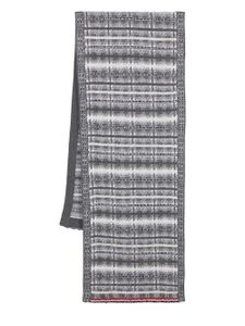 Thom Browne écharpe en laine à motif tartan - Gris