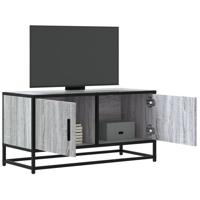 Tv-meubel 80x34,5x40 cm bewerkt hout metaal grijs sonoma eiken