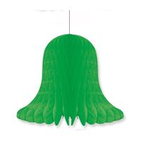 1x Kerstversiering groene kerstklokken lampionnen 30 cm