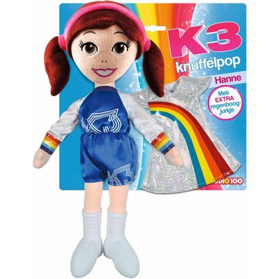 K3 knuffelpop met extra jurkje Hanne, 40 cm