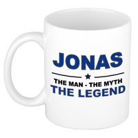 Naam cadeau mok/ beker Jonas The man, The myth the legend 300 ml - Naam mokken