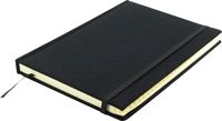 Kangaro K-5105 Alfabetboek A5 A-Z Linnen Hard Cover Zwart, 208 Pagina&apos;s, Leeslint, Elastiek
