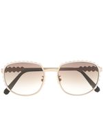 Philipp Plein lunettes de soleil à monture festonnée - Or