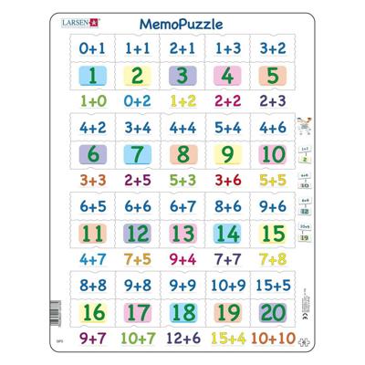 Selecta Larsen memopuzzel - optellen met cijfers van 0-20, 40st.