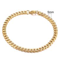 Stalen heren armband LGT JWLS Gourmet schakel Goudkleurig 5mm-21cm Stalen heren armband LGT JWLS Gourmet schakel Goudkleurig 5mm-21cm