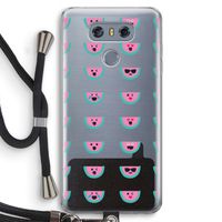 Smiley watermeloenprint: LG G6 Transparant Hoesje met koord