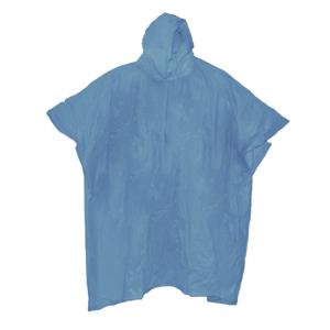 Regenponcho met capuchon - blauw - herbruikbaar - PVC