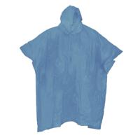 Regenponcho met capuchon - blauw - herbruikbaar - PVC One size  -