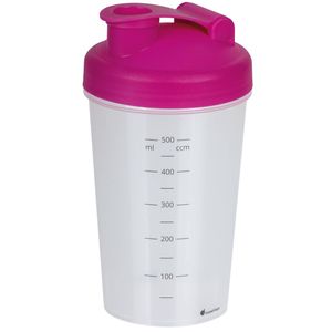 Juypal Shakebeker/shaker/bidon - 600 ml - roze - kunststof - Shakebekers
