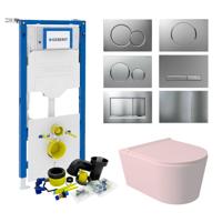 Geberit UP320 Toiletset Set52 Wandcloset Salenzi Civita Mat Roze Sigma Drukplaat