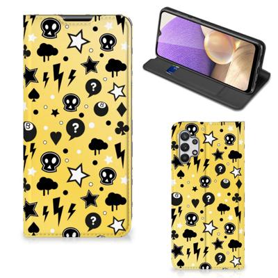 Mobiel BookCase Samsung Galaxy A32 5G Punk Geel Mobiel BookCase Samsung Galaxy A32 5G Punk Geel