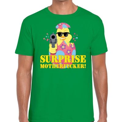 Fout paas t-shirt groen surprise motherfucker voor heren Fout paas t-shirt groen surprise motherfucker voor heren