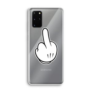 Middle finger black: Samsung Galaxy S20 Plus Transparant Hoesje