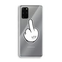 Middle finger black: Samsung Galaxy S20 Plus Transparant Hoesje