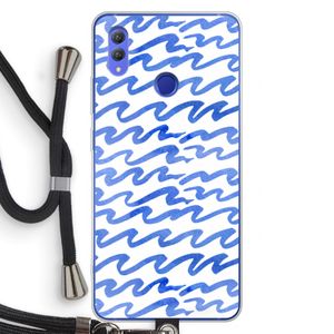 Blauwe golven: Honor Note 10 Transparant Hoesje met koord