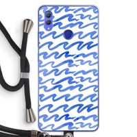 Blauwe golven: Honor Note 10 Transparant Hoesje met koord