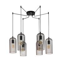 EGLO Roccamena - hanglamp - 6-lichts - E27 - zwart/koperkleurig - thumbnail