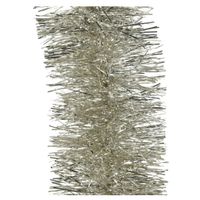 Decoris kerstslinger - licht parel/champagne - 270 x 10 cm - glans - folie