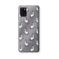 Eenhoorns overal: Samsung Galaxy A31 Transparant Hoesje