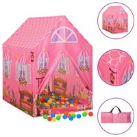 vidaXL Kinderspeeltent met 250 ballen 69x94x104 cm roze - thumbnail