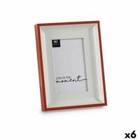 Fotolijsten Kristal Rood Wit Plastic (2,5 x 21 x 16 cm) (6 Stuks)