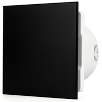 Whisper Pro-design Badkamerventilator - Ø100mm - Met Nalooptimer + Vochtsensor - Vlak Kunststof - Mat Zwart