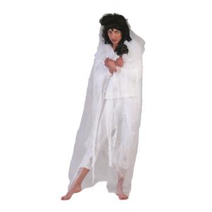 Halloween verkleed cape/gewaad - met kap - spook/geest - horror - wit - volwassene - Carnaval