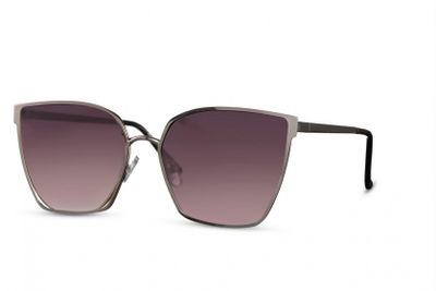 CWI zonnebril dames vlinder semi randloos cat. 3 zilver/paars CWI zonnebril dames vlinder semi randloos cat. 3 zilver/paars