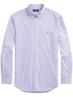 Polo Ralph Lauren chemise rayée à logo brodé - Violet - thumbnail