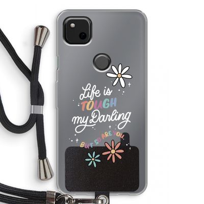 Tough Life: Pixel 4a Transparant Hoesje met koord