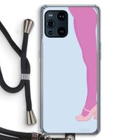 Pink panty: Oppo Find X3 Transparant Hoesje met koord