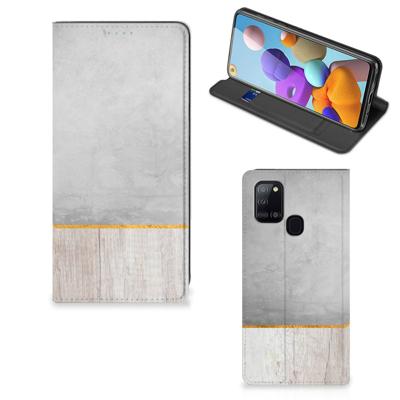 Samsung Galaxy A21s Book | Wallet Case | Wood Concrete