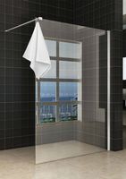 Saqu inloopdouche met helder glas incl. handdoekhouder 120x200cm Chroom