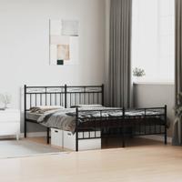 Bedframe met voetbord zonder matras metaal zwart 160x200 cm