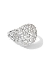 David Yurman bague Chevron en or blanc 18ct pavée de diamants - Argent - thumbnail