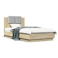 Bedframe met hoofdeinde bewerkt hout sonoma eiken 90x190 cm