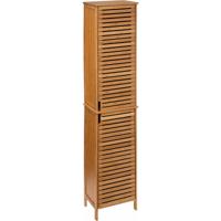 Kolomkast - hoog - 34 x 24 x 170 cm - bamboe - bruin - badkamerkast