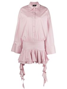 Blumarine robe-chemise volantée à taille basse - Rose