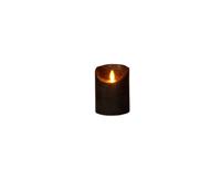 B.o.t. kaars wax rustiek bewegende vlam 7.5x10cm zwart 3xaaa/timer - Annas collection