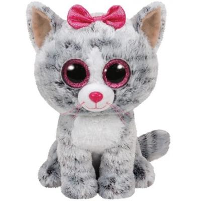 Ty Beanie Kiki Poes knuffel - 24 cm - grote oogjes - kat knuffeldier
