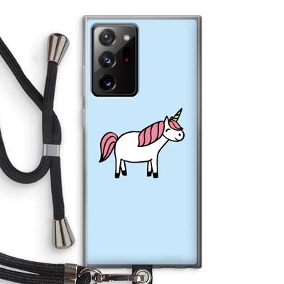 Eenhoorn: Samsung Galaxy Note 20 Ultra / Note 20 Ultra 5G Transparant Hoesje met koord