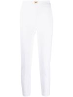 Elisabetta Franchi pantalon de tailleur à plaque logo - Blanc