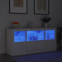 Dressoir met LED-verlichting 142,5x37x67 cm wit