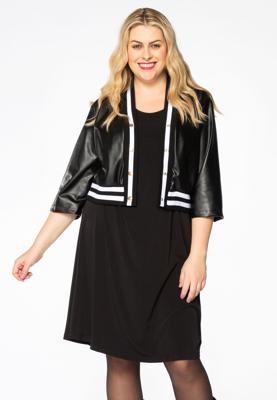 Yoek Jacket cropped LEATHER | Zwart | Maat 54