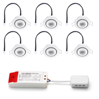 Set LED-inbouwspot Piccolo wit 3W dimbaar 3-6 stuks