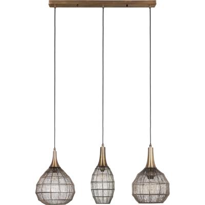LED Hanglamp - Hangverlichting - Trion Sorana - E27 Fitting - 3-lichts - Rechthoek - Oud Brons - Metaal