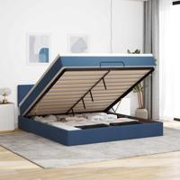 Ottoman bed met matras 160x200cm stof blauw