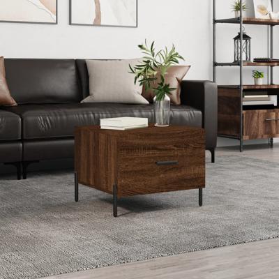 Salontafel 50x50x40 cm bewerkt hout bruin eikenkleur