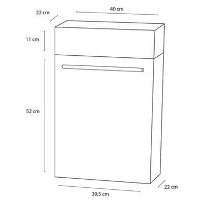 Differnz fonteinmeubel Force - grijs - 40 cm - links