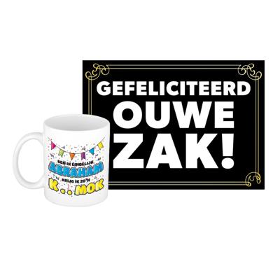 Verjaardag cadeau koffiemok 50 jaar - man - kut mok - met gefeliciteerd ouwe zak wenskaart Verjaardag cadeau koffiemok 50 jaar - man - kut mok - met gefeliciteerd ouwe zak wenskaart